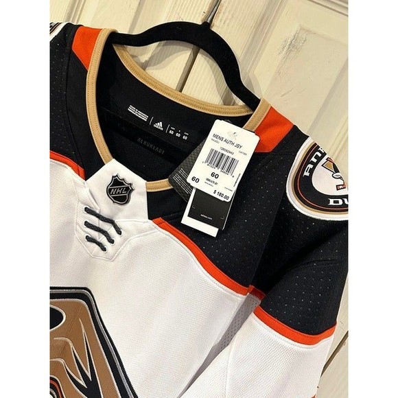 NWT Authentic NHL Anaheim Ducks Adidas Away Hockey Jersey EBUG Tom Hodges 68 3XL - Picture 9 of 12